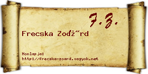 Frecska Zoárd névjegykártya
